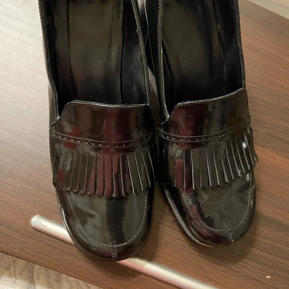 Coach Women's Pumps Black Block Heels Slip Ons 6 1/2B - Picture 3 of 9